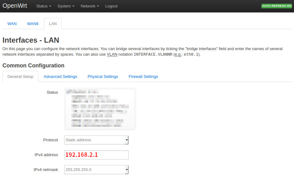OpenWrt IPv4 Address